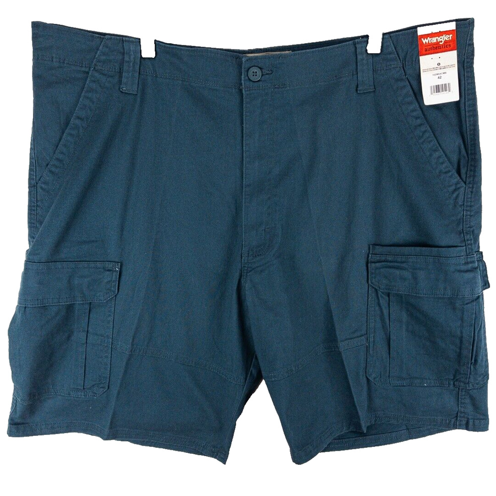 Wrangler Authentics Cargo Shorts Men’s 42 Twill Anthracite Gray 10” Inseam